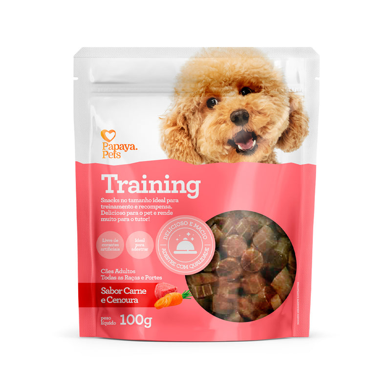 Snack Papaya Pets Training Sabor Carne e Cenoura para Cães 100 g