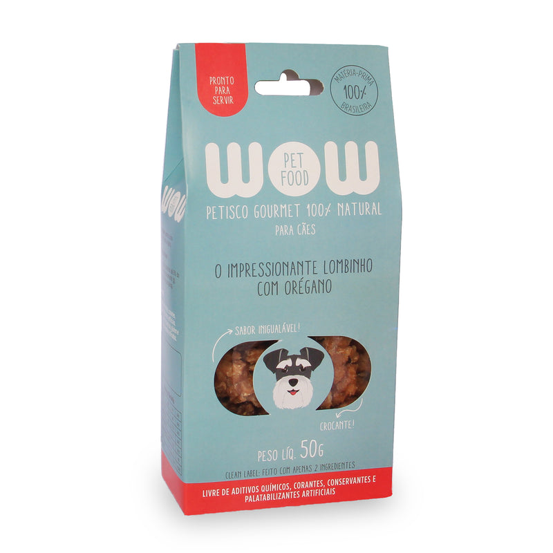 Petisco natural para cães sabor lombinho com orégano WOW Pet Food